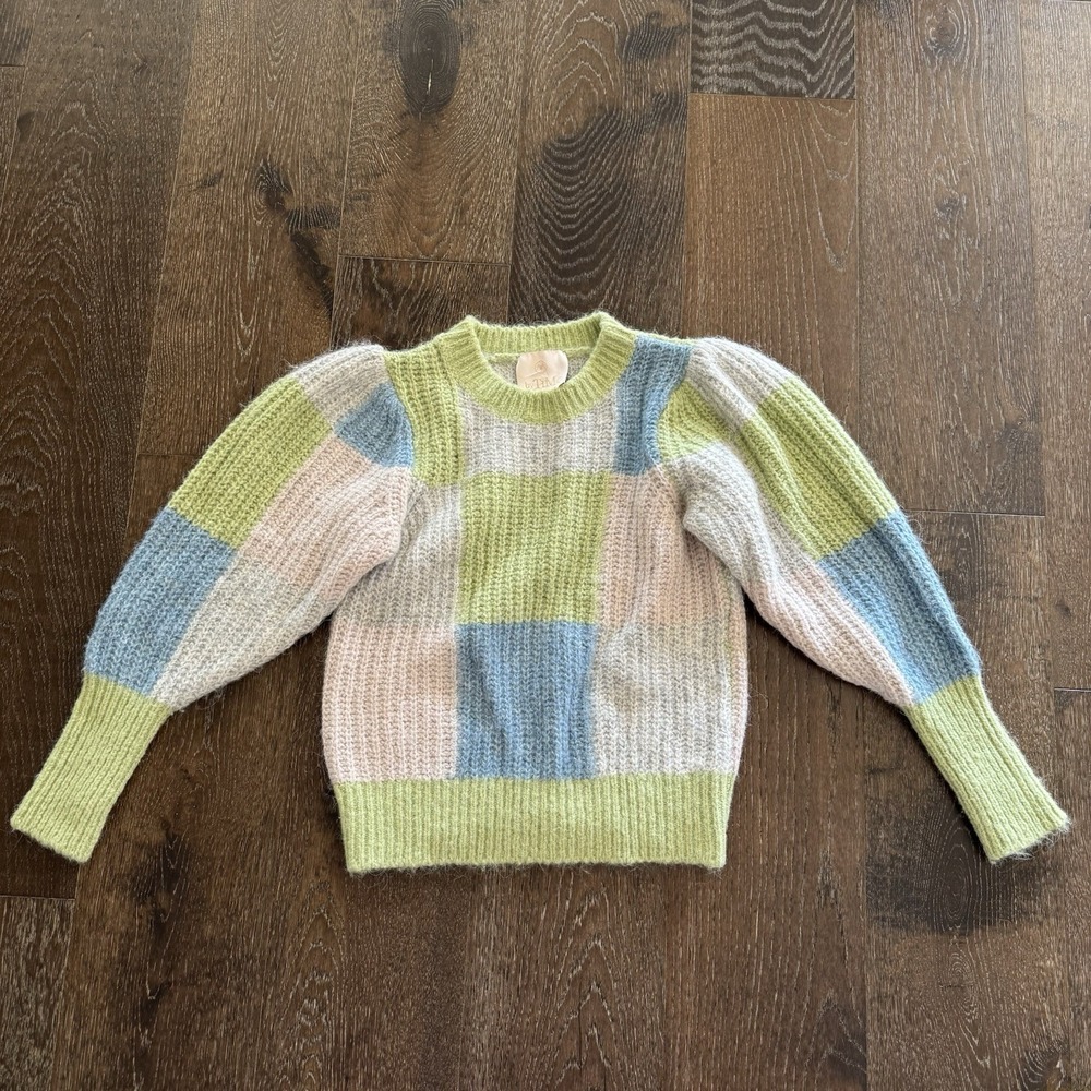 ByTiMo Alpaca Wool Sweater Women's Size S  Bishop Sleeve Cottagecore Whimsical‎